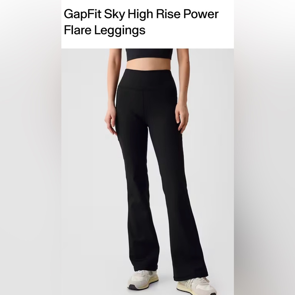 GAPFit Studio High Flare Large Petite Length in Black.